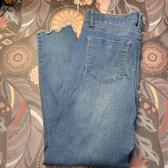 One 5 One 10/30 Light Wash Denim Blue Raw Hem Comfort Waist Skinny Jeans - Picture 1 of 13